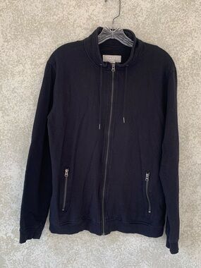 21 Men An American Brand Black Full Zip Mock Neck Sweatshirt Medium